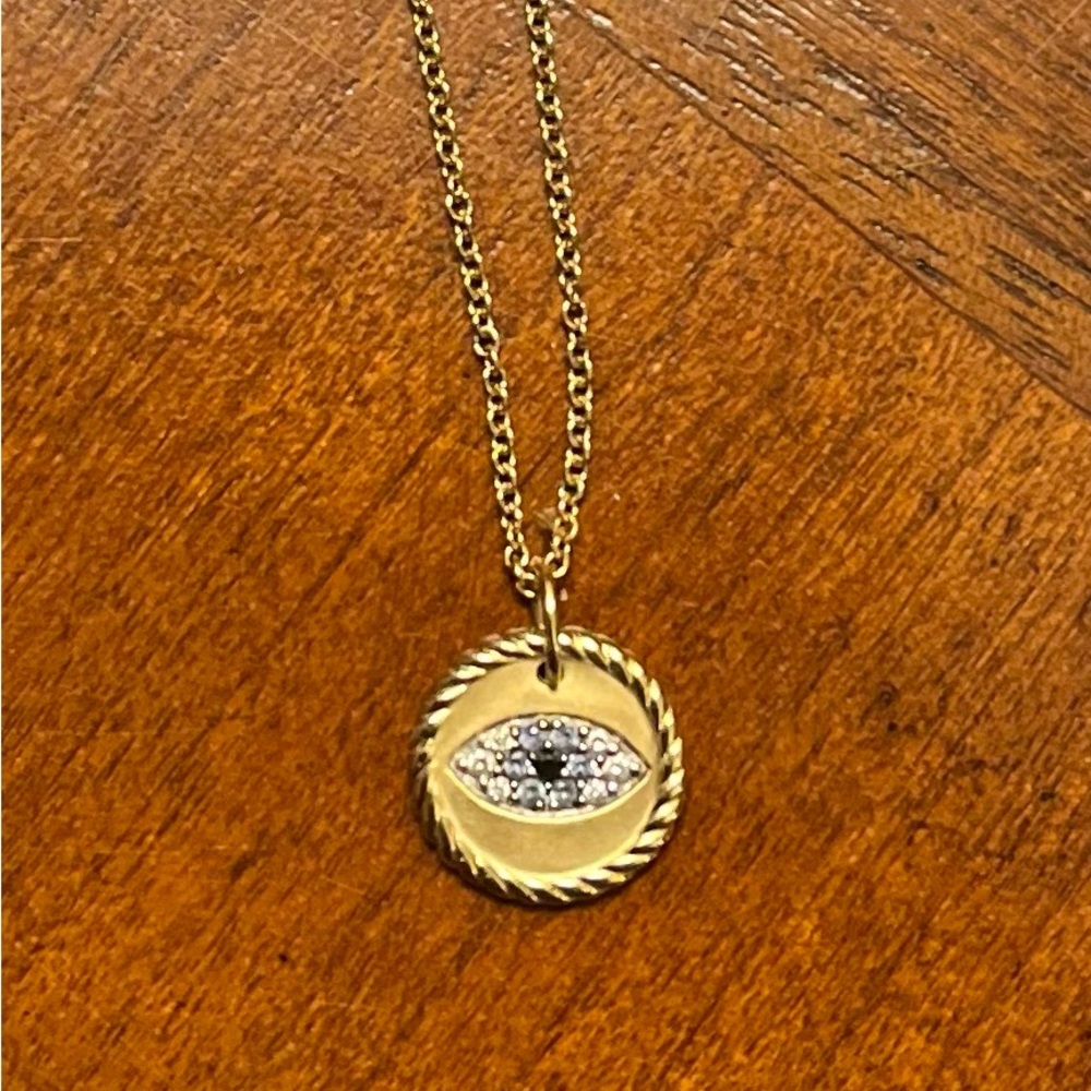 David Yurman Cable Collectibles 18k yellow gold and pave sapphire and diamonds